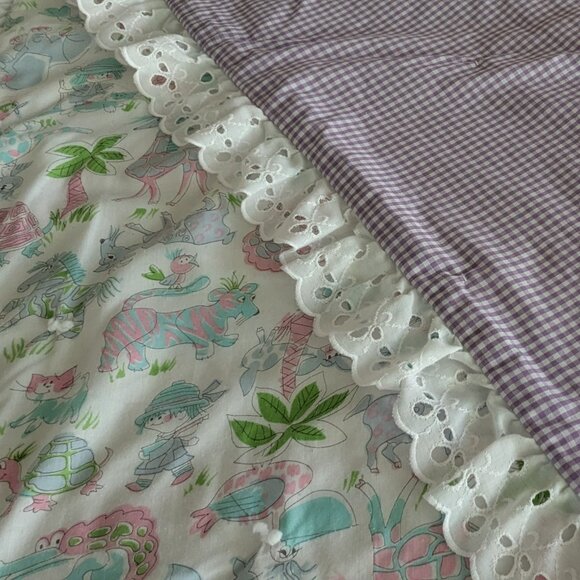 Handmade Baby Crib Quilt 41x50 Inches Pre-Owned Great Condition - Picture 6 of 7